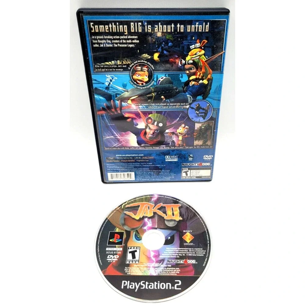 JAK II PS2 GAME‎ GAME CASE & GAME NAUGHTY DOG PLAYSTATION 2